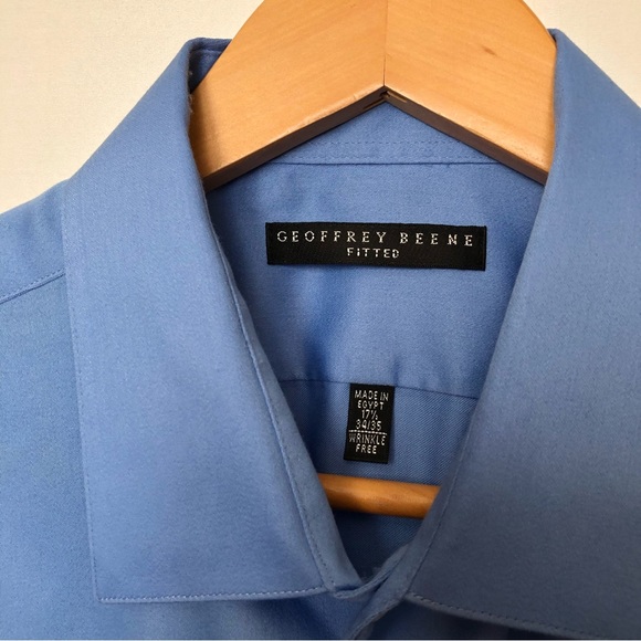Geoffrey Beene Dress Shirt Fitted Blue Size 34/35 - Picture 5 of 5